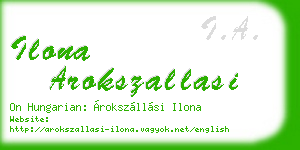 ilona arokszallasi business card
